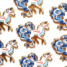 Load image into Gallery viewer, Kitsune Hard Enamel Pin (Blue)