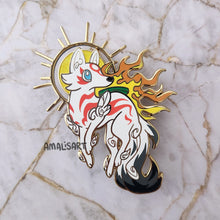 Load image into Gallery viewer, Glitter Okami Amaterasu Enamel Pin
