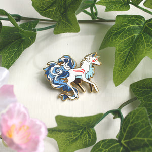 Kitsune Hard Enamel Pin (Blue)