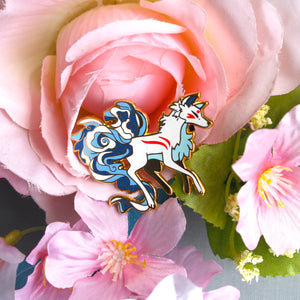 Kitsune Hard Enamel Pin (Blue)