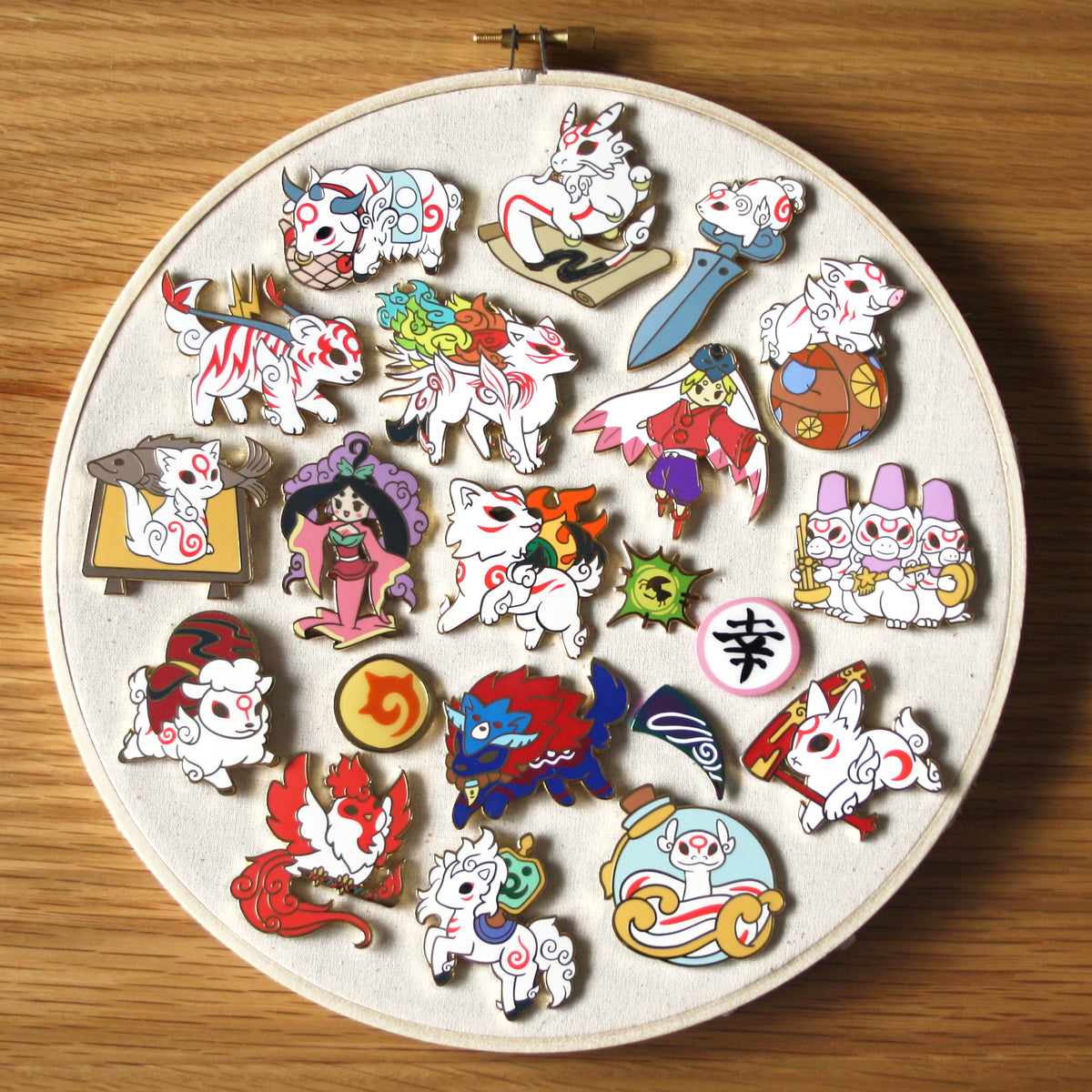 Okami Enamel Pin Collection - Full Set – Amalis Art