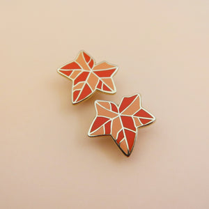 Ivy Leaf Collar Pins (Orange)