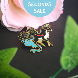 Kitsune Hard Enamel Pin (Black) - Seconds (B Grade)