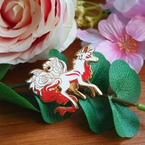 Kitsune Hard Enamel Pin (White)